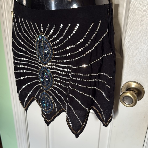 Spell Black Mazzy Sequin Star Mini Skirt Boho Festival Summer Love Hippie Size 8 - Picture 3 of 12